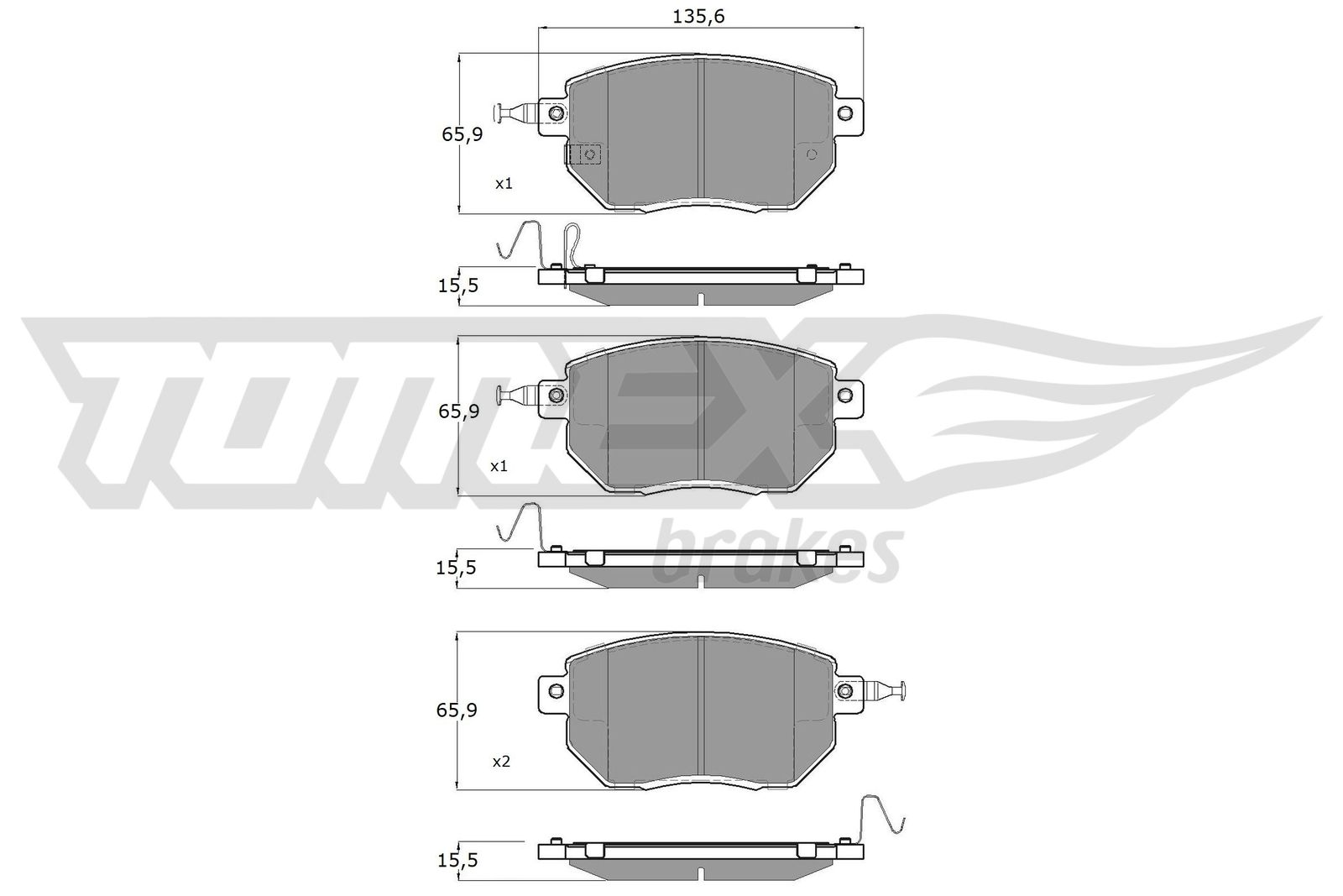 Sada brzdových platničiek kotúčovej brzdy TOMEX Brakes
